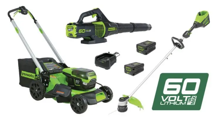 Greenworks 60V 51cm Self-Propelled Lawn Mower, Trimmer, Blower Kit